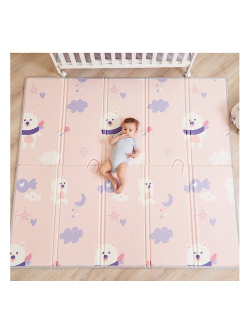 Tapis d'éveil pliable en mousse, réversible et imperméable - 200x180x1,5 - PINK PANDA | SUPERBE BEBE - Kiabi