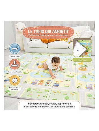 Tapis d'éveil pliable en mousse, réversible et imperméable - 200x180x1,5 - FOX | SUPERBE BEBE