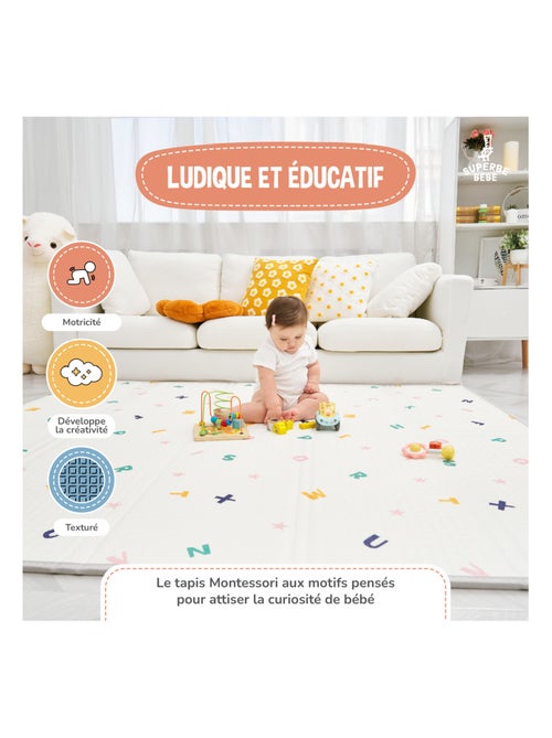 Tapis d'éveil pliable en mousse, réversible et imperméable - 200x180x1,5 - ROAD | SUPERBE BEBE - Kiabi