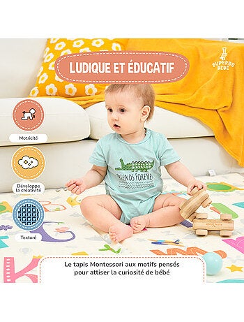 Tapis d'éveil pliable en mousse, réversible et imperméable - 200x180x1,5 - FOX | SUPERBE BEBE