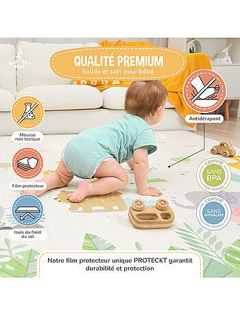 Tapis d'éveil pliable en mousse, réversible et imperméable - 200x180x1,5 - FOX | SUPERBE BEBE