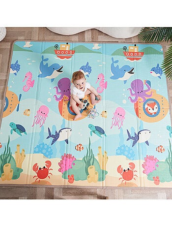 Tapis d'éveil pliable en mousse, réversible et imperméable - 200x180x1,5 - FOX | SUPERBE BEBE