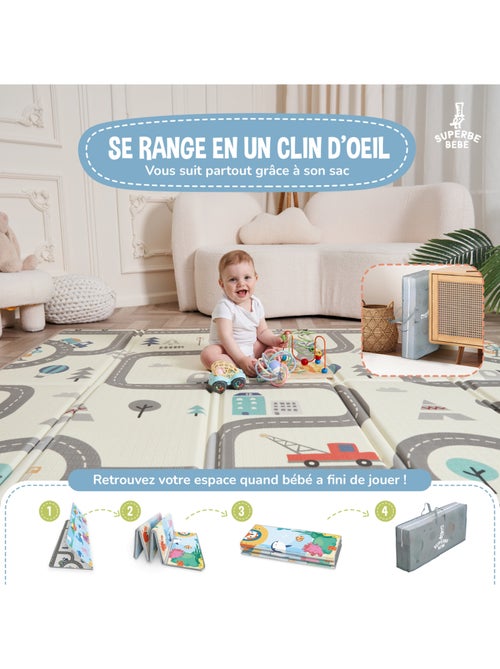 Tapis d'éveil pliable en mousse, réversible et imperméable - 200x180x1,5 - SEA | SUPERBE BEBE - Kiabi