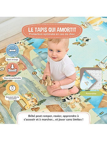 Tapis d'éveil pliable en mousse, réversible et imperméable - 180x150x1 - FOX | SUPERBE BEBE