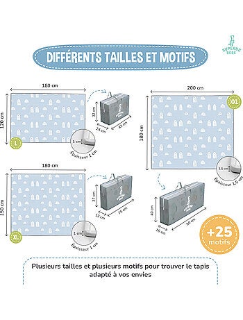 Tapis d'éveil pliable en mousse, réversible et imperméable - 180x150x1 - FOX | SUPERBE BEBE