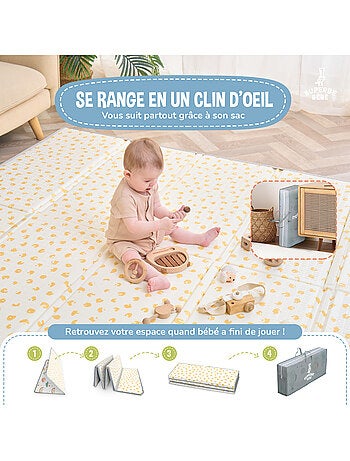 Tapis d'éveil pliable en mousse, réversible et imperméable - 180x150x1 - CASTLE | SUPERBE BEBE