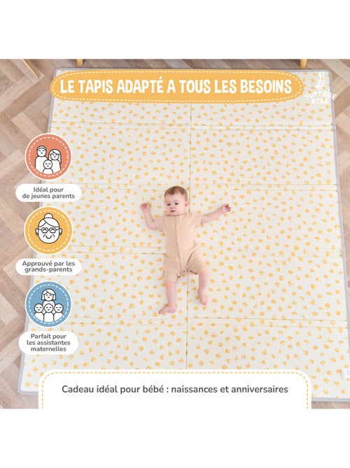 Tapis d'éveil pliable en mousse, réversible et imperméable 200x180x1,5-PURE BIG LOVE| SUPERBE BEBE - Kiabi Tapis d'éveil pliable en mousse, réversible et imperméable 200x180x1,5-PURE BIG LOVE| SUPERBE BEBE - Kiabi
