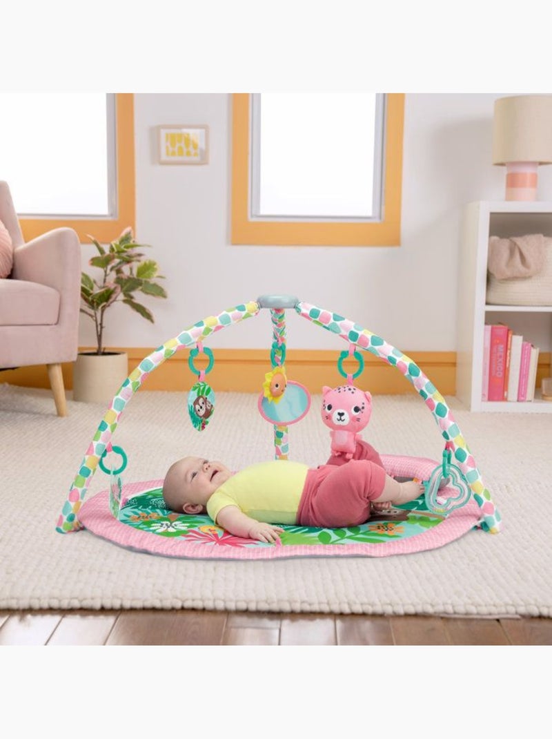 Tapis d'éveil pliable forêt tropicale - arche et 7 jouets - bright starts Rose - Kiabi