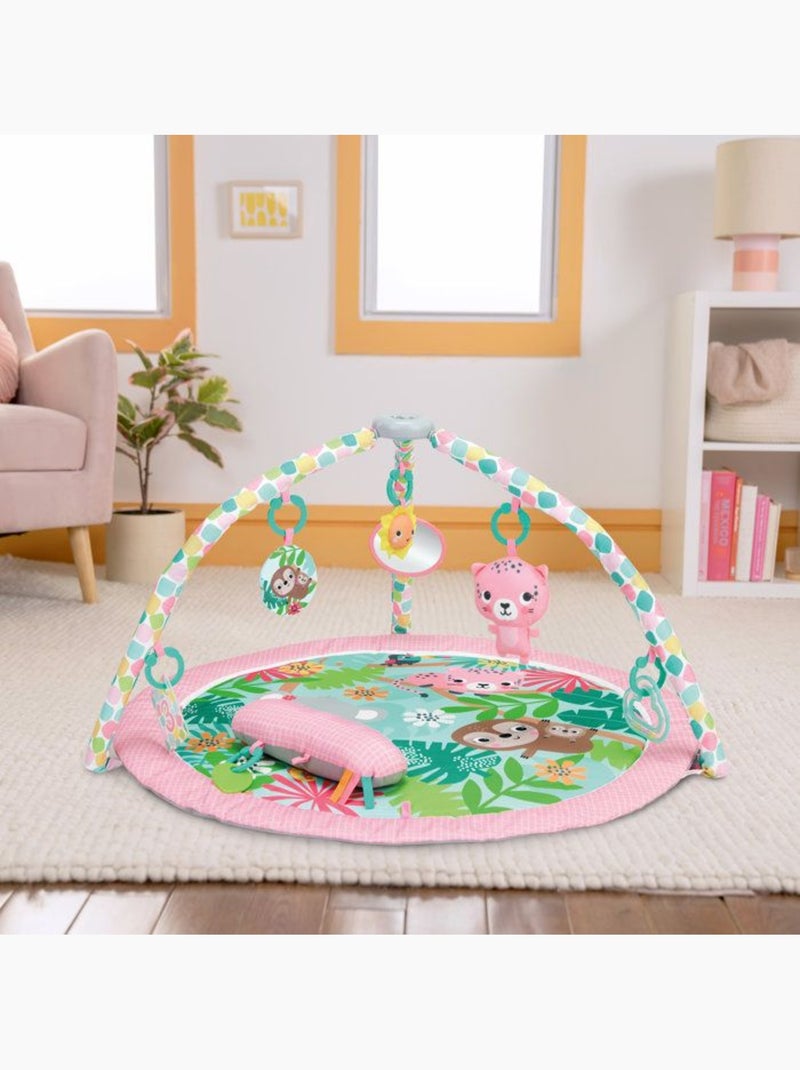Tapis d'éveil pliable forêt tropicale - arche et 7 jouets - bright starts Rose - Kiabi