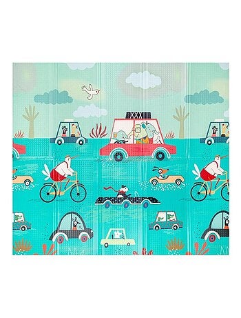 Tapis d'Eveil Pliable Réversible Bébé PREMIUM Mer & Voiture par Kidolo