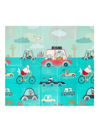 Tapis d'Eveil Pliable Réversible Bébé PREMIUM Mer & Voiture par Kidolo