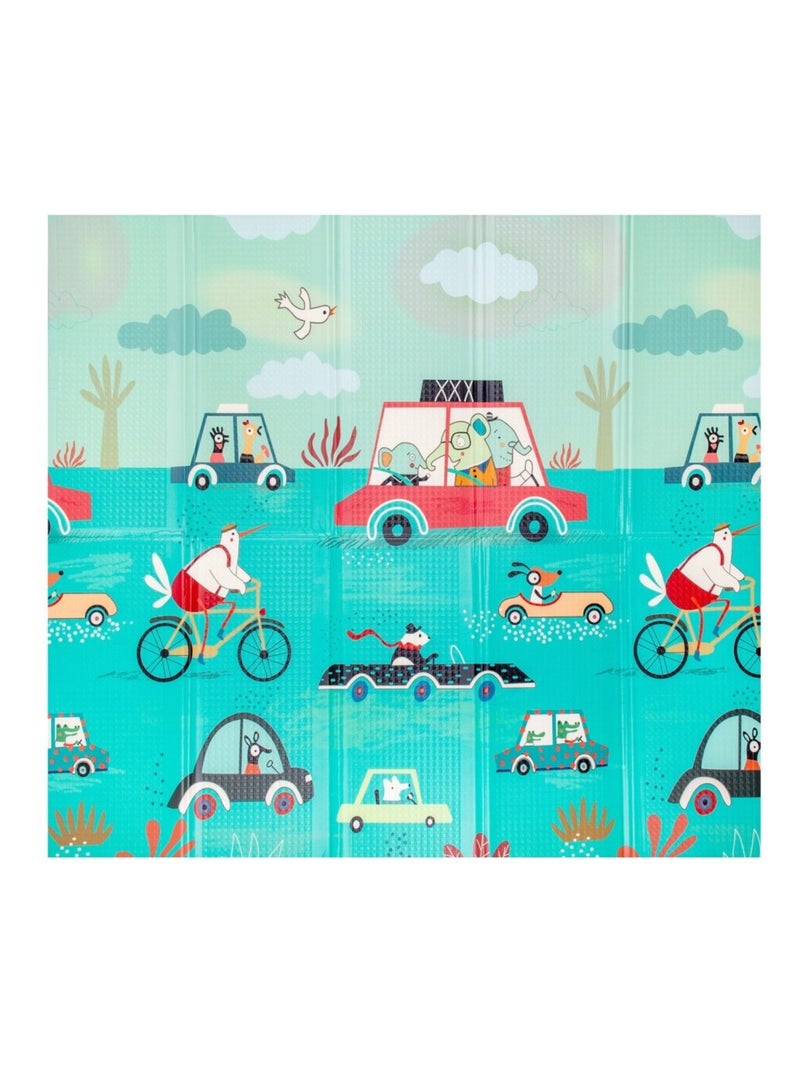 Tapis d'éveil pliable réversible premium en EVA Bleu - Kiabi