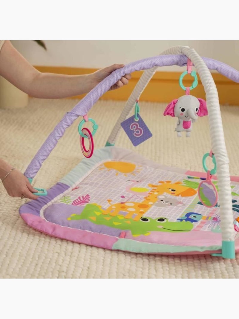 Tapis d'éveil pliable wild wiggles - arche et 5 jouets - bright starts Rose - Kiabi