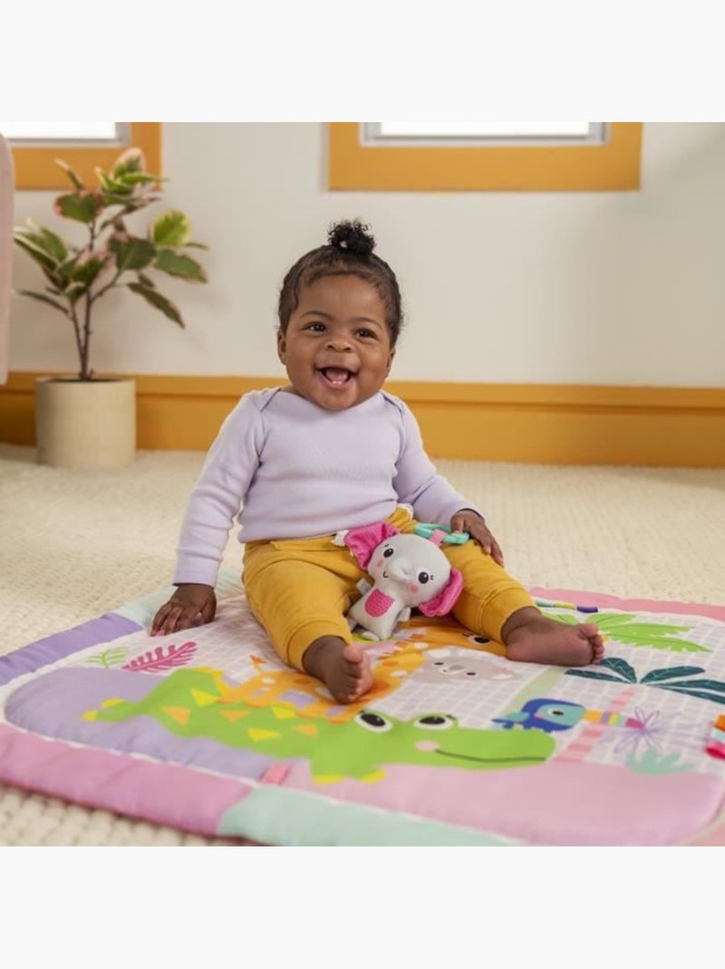 Tapis d'éveil pliable wild wiggles - arche et 5 jouets - bright starts Rose - Kiabi