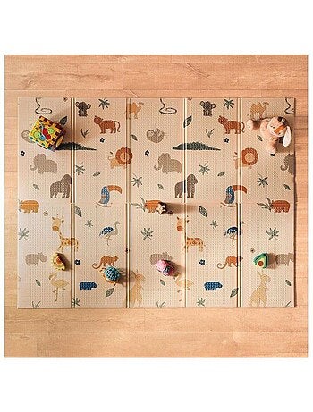 Tapis d'éveil réversible safari - mousse légère et pliable - nuby