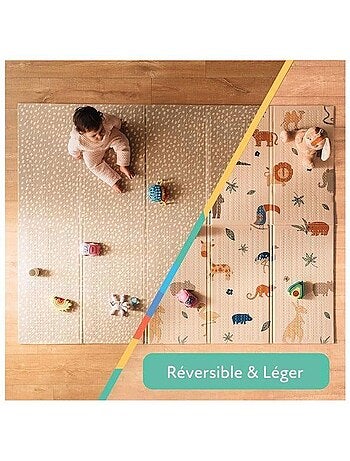 Tapis d'éveil réversible safari - mousse légère et pliable - nuby