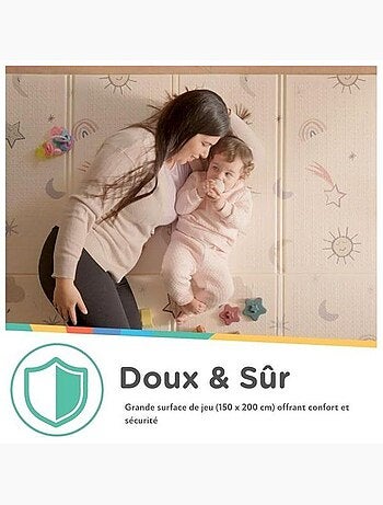 Tapis d'éveil réversible safari - mousse légère et pliable - nuby