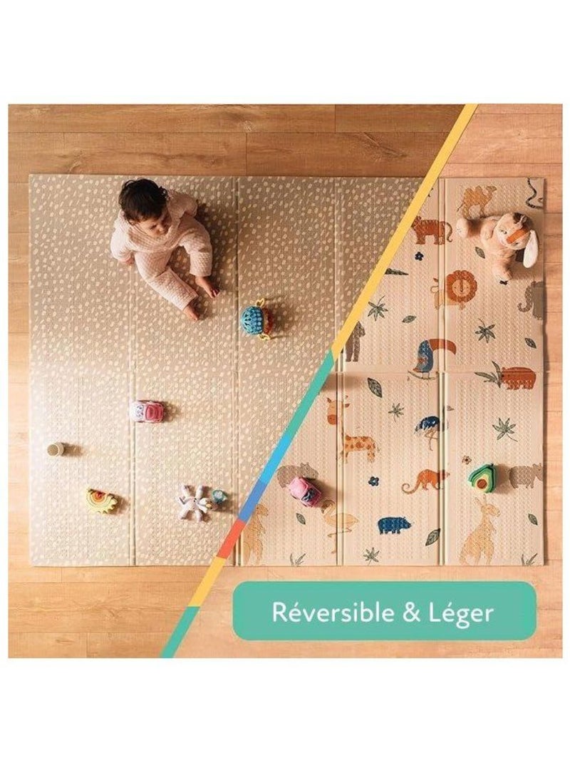 Tapis d'éveil réversible safari - mousse légère et pliable - nuby Multicolore - Kiabi