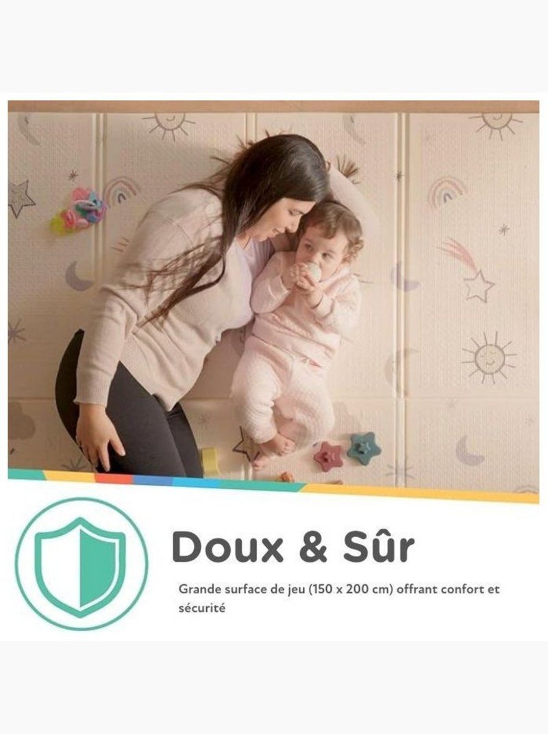 Tapis d'éveil réversible safari - mousse légère et pliable - nuby Multicolore - Kiabi