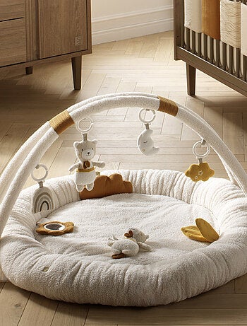 Tapis d'éveil rond en bouclette coton bio - SAUTHON