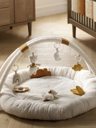 Tapis d'éveil rond en bouclette coton bio - SAUTHON