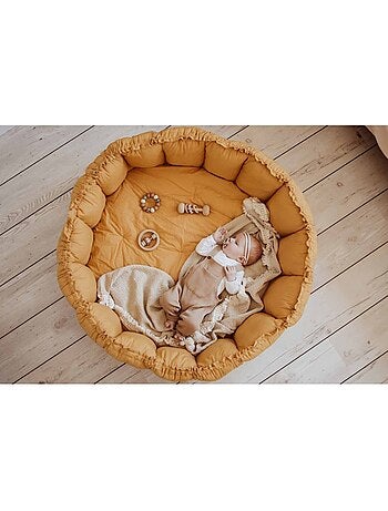 Tapis d'Eveil & Sac à jouets 3 en 1 Bloom Jaune Moutarde par Play & Go