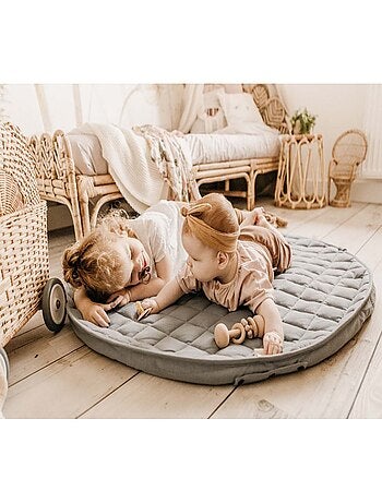 Tapis d'éveil & sac à jouets 3 en 1 en coton bio