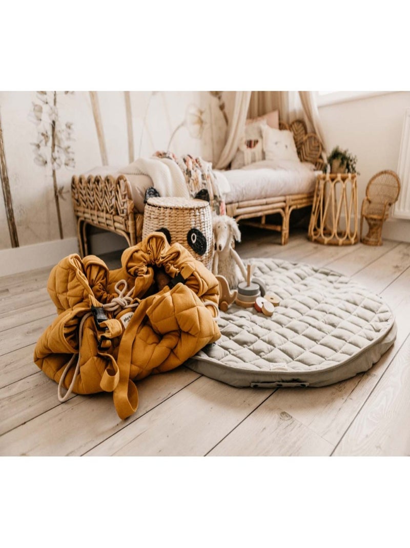 Tapis d'éveil & sac à jouets 3 en 1 en coton bio Vert - Kiabi