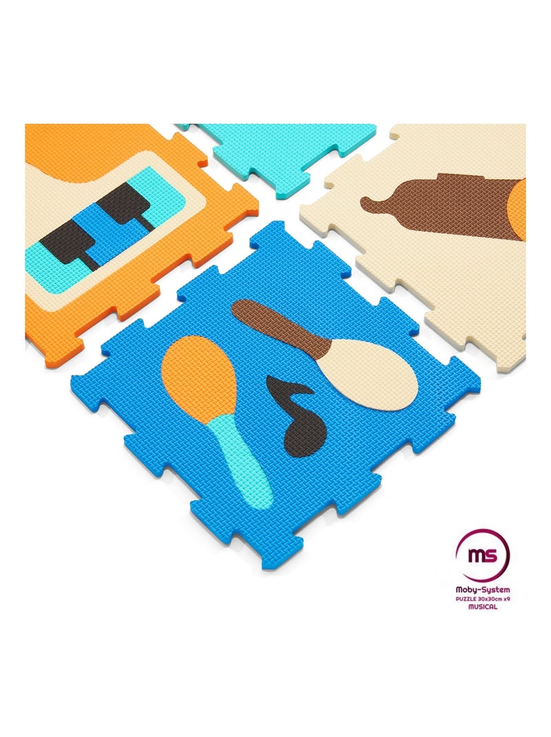 Tapis D'eveil Tapis de Puzzle en Mousse EVA pour Bébé 90*90 - Motifs Instruments Musique Multicolore - Kiabi
