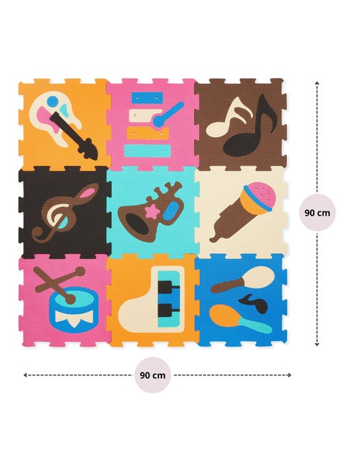 Tapis D'eveil Tapis de Puzzle en Mousse EVA pour Bébé 90*90 - Motifs Instruments Musique - Kiabi