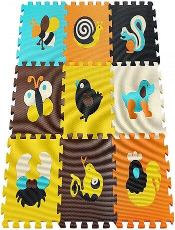 Tapis d'eveil Tapis de Puzzle en Mousse EVA pour Bébé 90*90 - Tapis de Jeu Multicolore