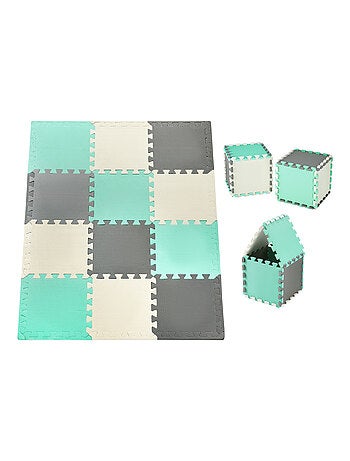 Tapis d'eveil tapis puzzle bébé 120*90*1,2 cm, 12 pièces avec des bords