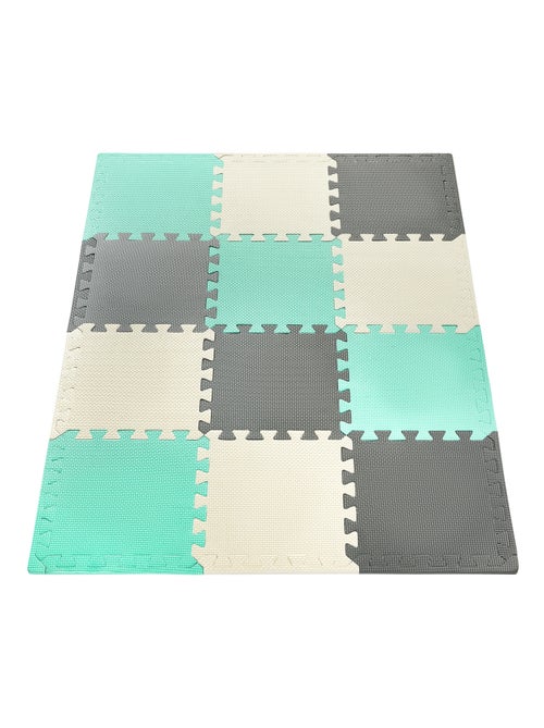 Tapis d'eveil tapis puzzle bébé 120*90*1,2 cm, 12 pièces avec des bords - Kiabi