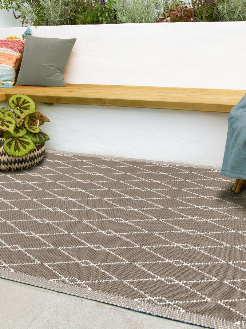 Tapis d'extérieur Motif géométrique - Dylrev gris anthracite - Kiabi