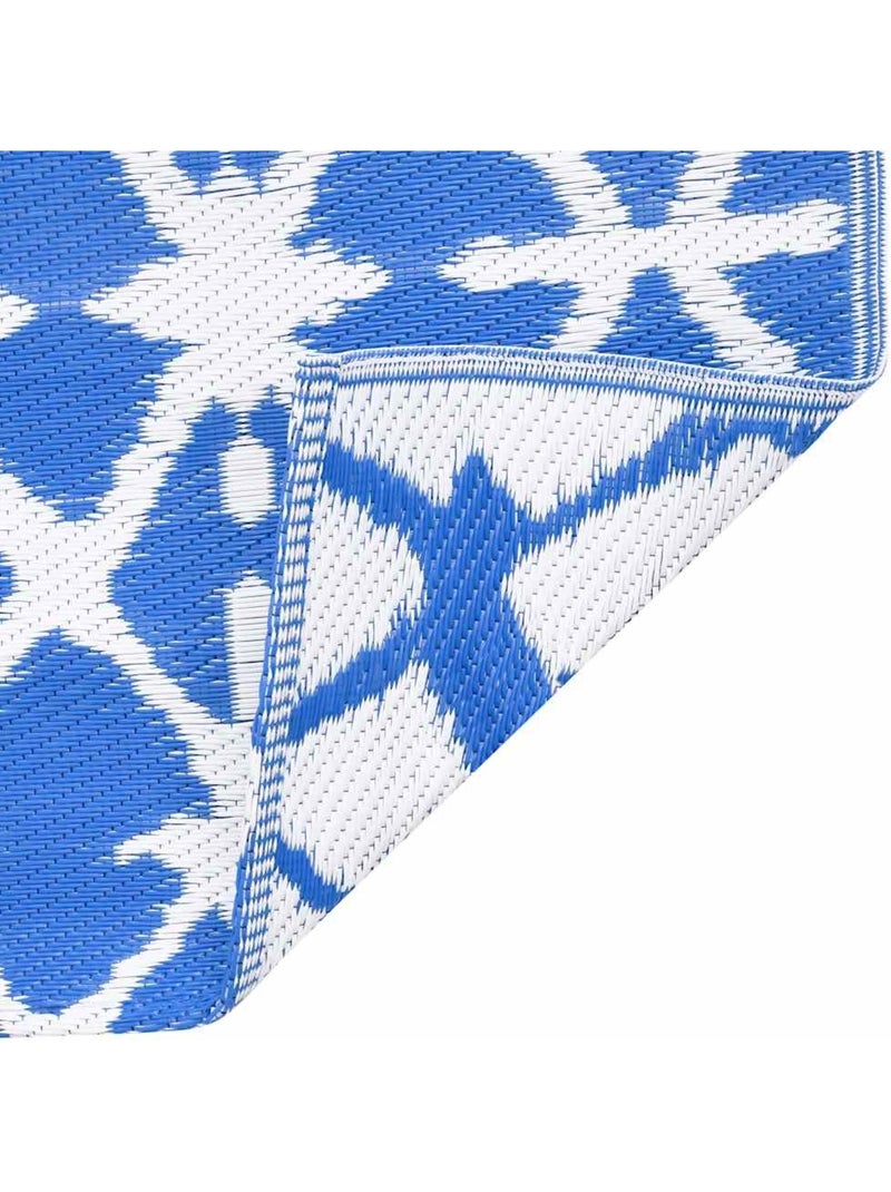 Tapis d’extérieur motif graphique tissé Bleu - Kiabi