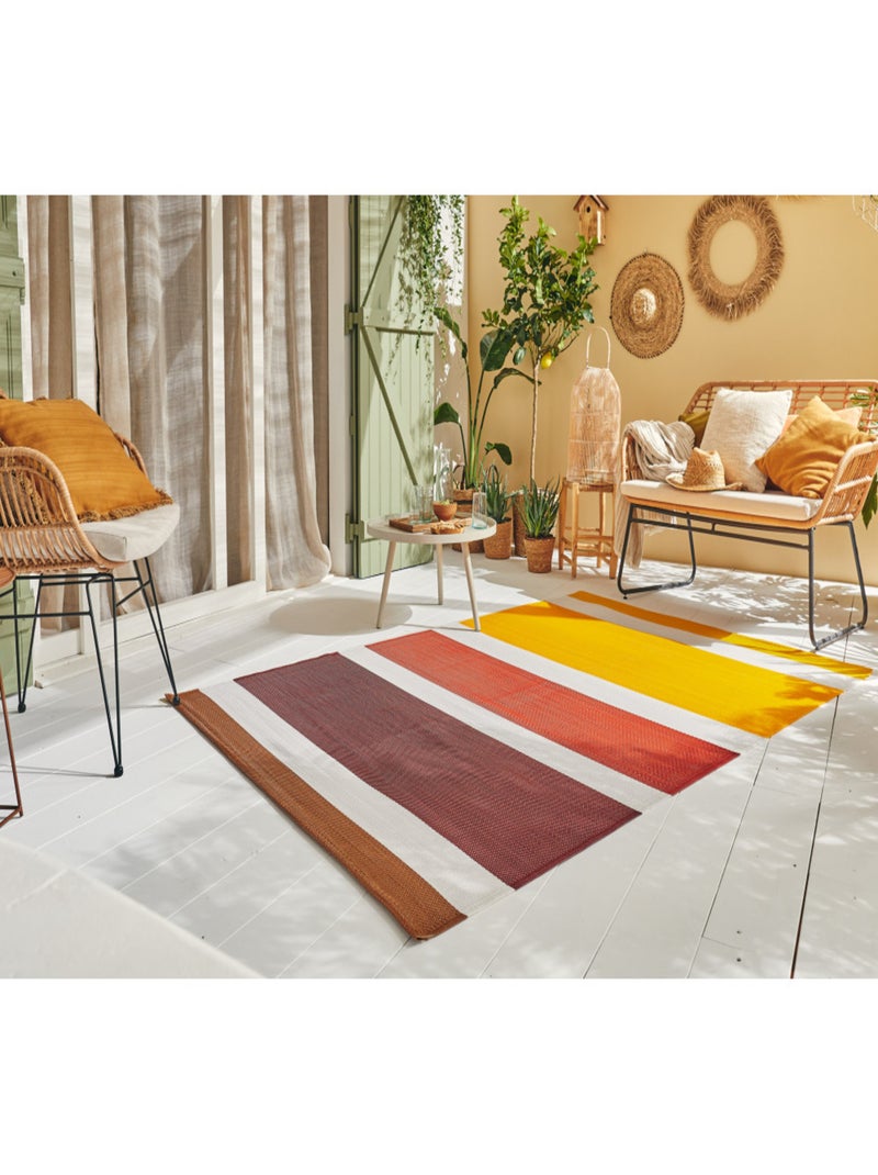 Tapis d'extérieur motif ligne dégradée Orange - Kiabi