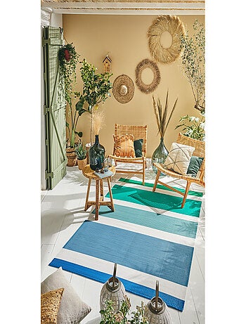 Tapis d'extérieur motif ligne dégradée