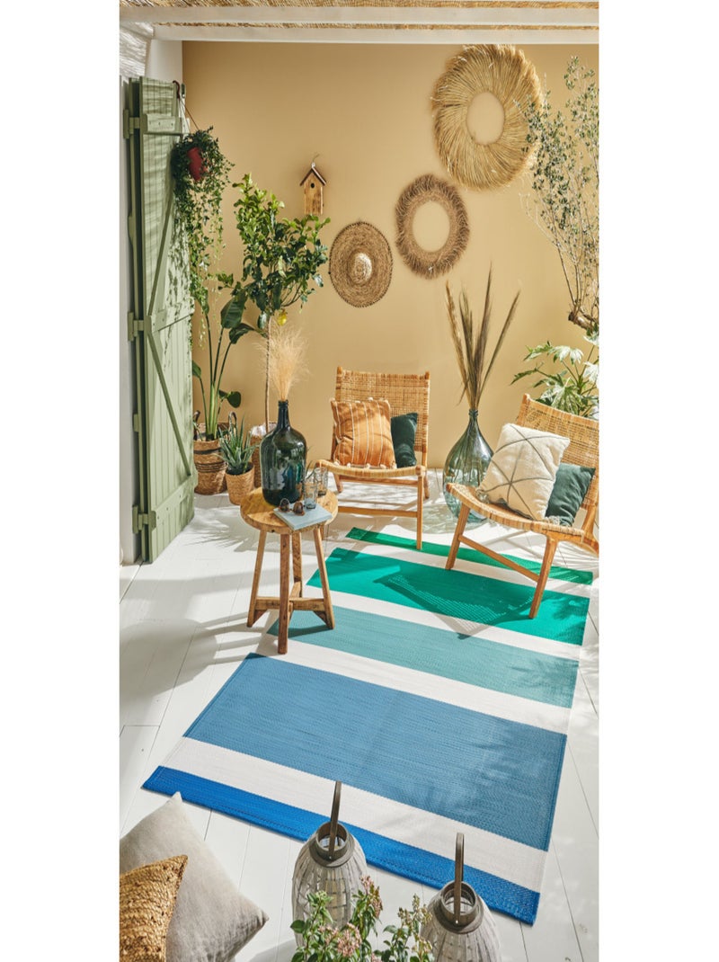 Tapis d'extérieur motif ligne dégradée Vert - Kiabi