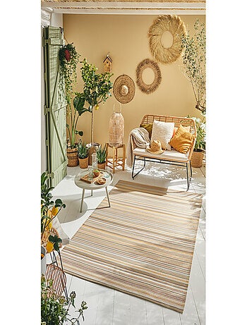 Tapis d'extérieur motif rayure dégradée