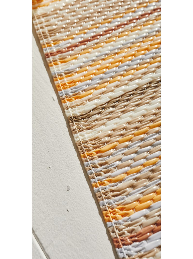 Tapis d'extérieur motif rayure dégradée Beige - Kiabi