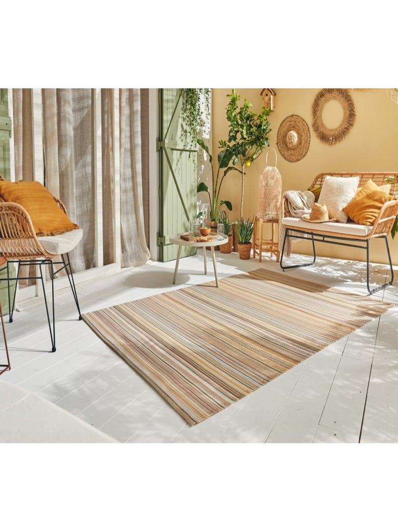Tapis d'extérieur motif rayure dégradée Beige - Kiabi