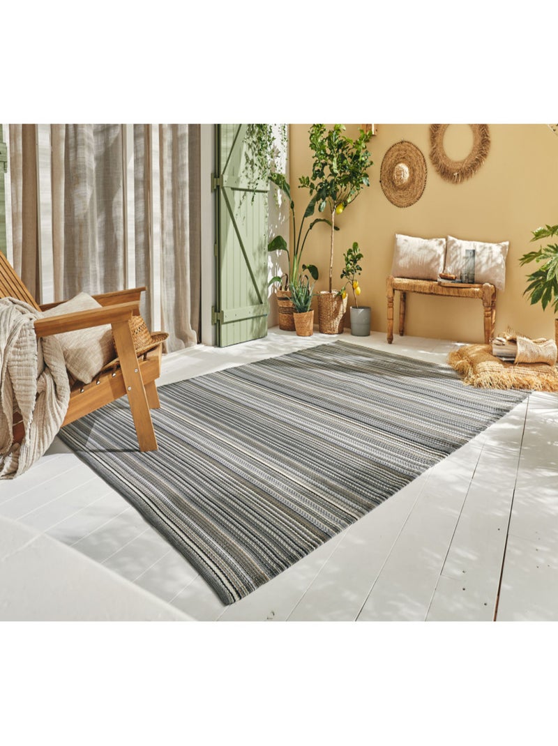 Tapis d'extérieur motif rayure dégradée Gris - Kiabi