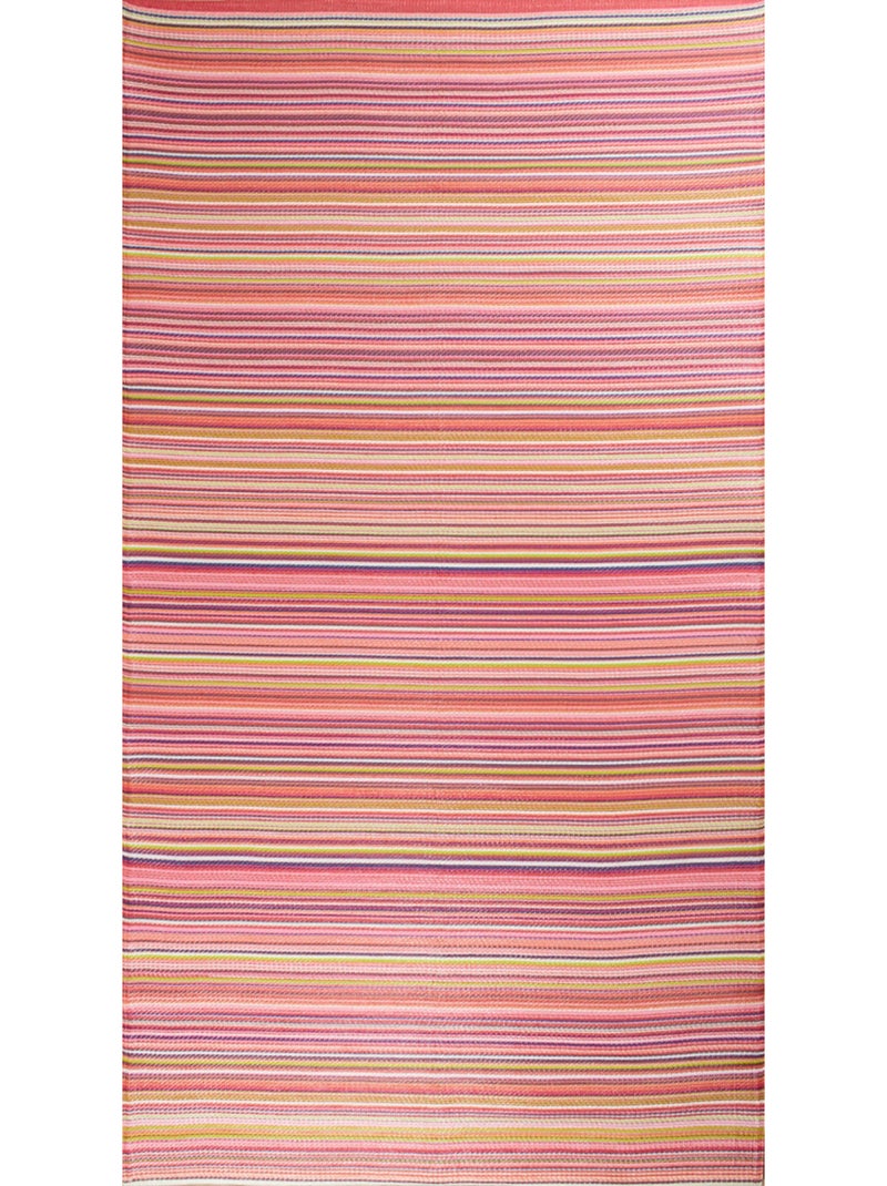 Tapis d'extérieur motif rayure dégradée Rose - Kiabi