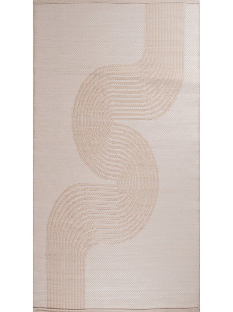 Tapis d'extérieur motif vague Beige - Kiabi