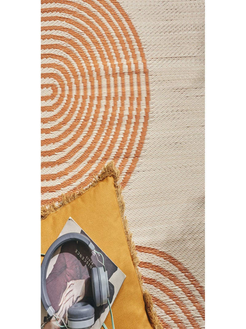 Tapis d'extérieur motif vague Terracotta - Kiabi
