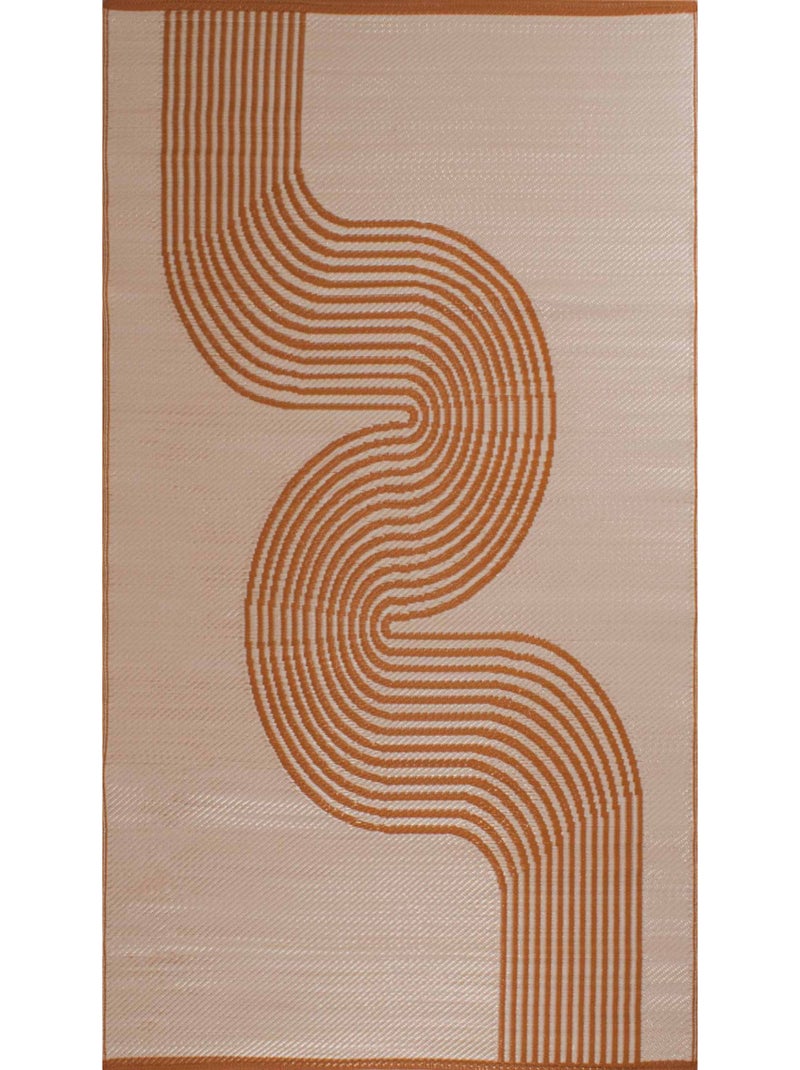 Tapis d'extérieur motif vague Terracotta - Kiabi