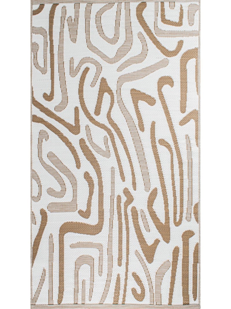 Tapis d'extérieur motifs abstrait Beige - Kiabi