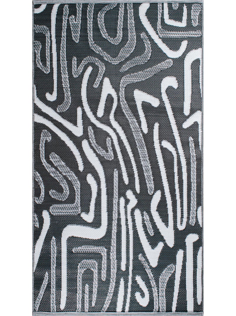 Tapis d'extérieur motifs abstrait Noir - Kiabi