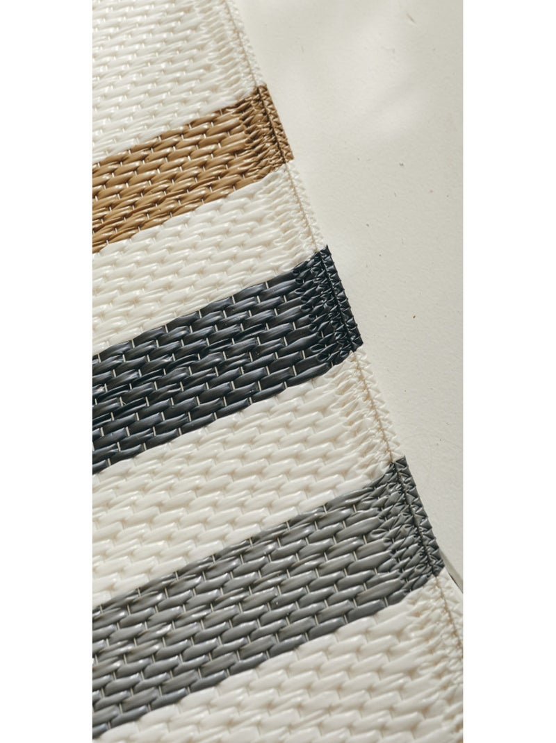 Tapis d'extérieur motifs rayures Noir - Kiabi