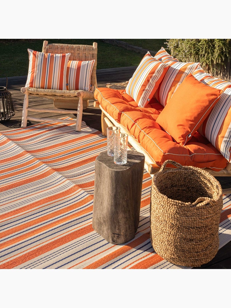 Tapis d’extérieur rayé Orange - Kiabi
